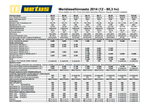 VETUS MERIDIESELHINNASTO 2014