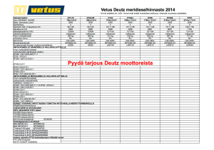 VETUS DEUTZ MERIDIESELHINNASTO 2014
